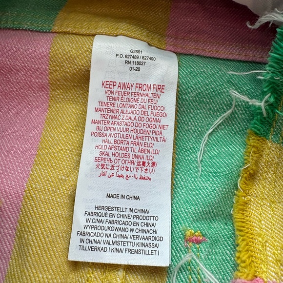 Mini Boden 6247146 Rainbow Stripe Button Dungaree Pinafore Dress Jumper 9/10 - Picture 8 of 8